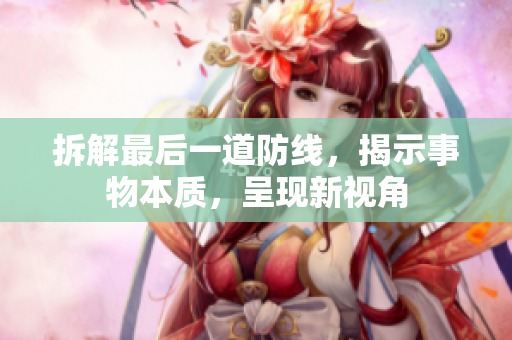 拆解最后一道防線，揭示事物本質(zhì)，呈現(xiàn)新視角